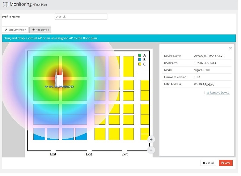 a screenshot of VigorACS Floor Plan